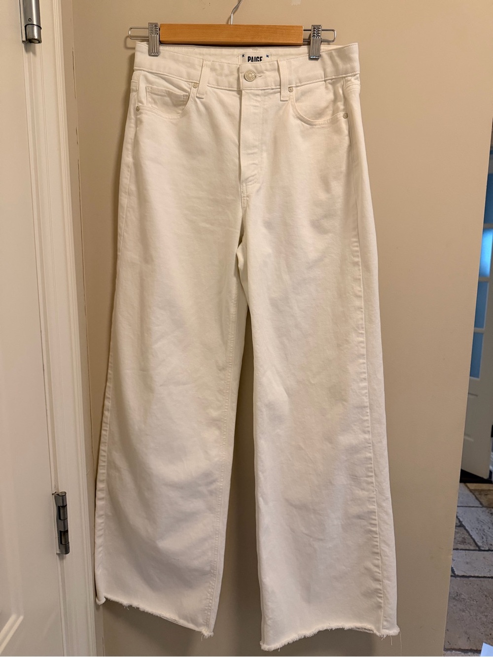 PAIGE White Wide Leg Jeans